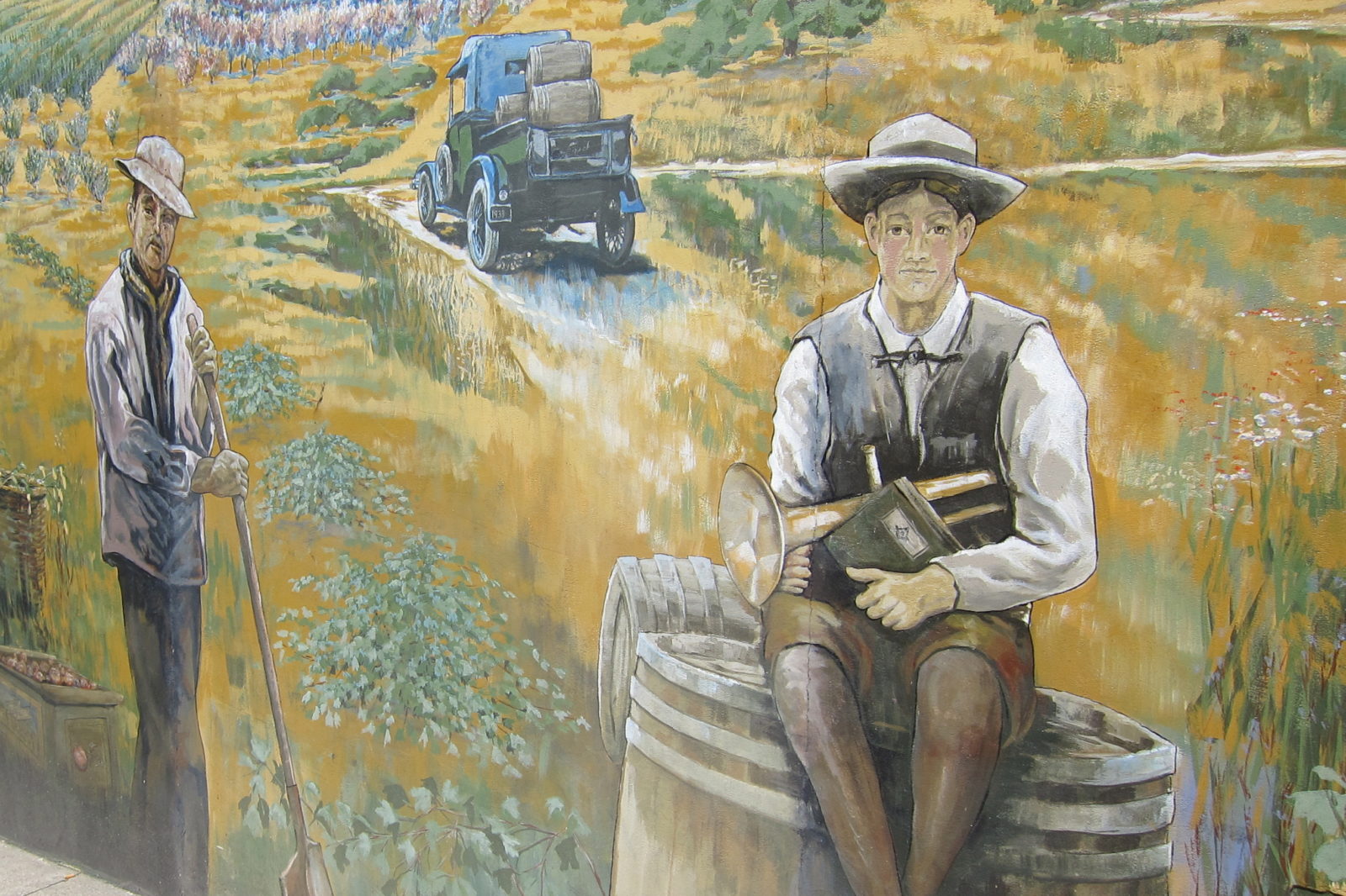Healdsburg mural of wine country