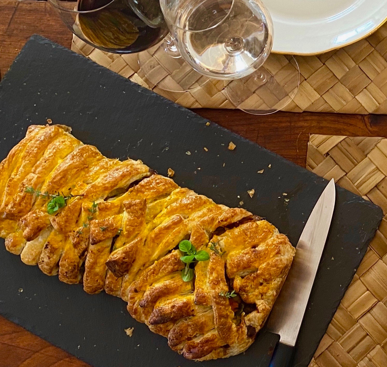 Vegetable Lamb Pastry & Pichon Baron Wine